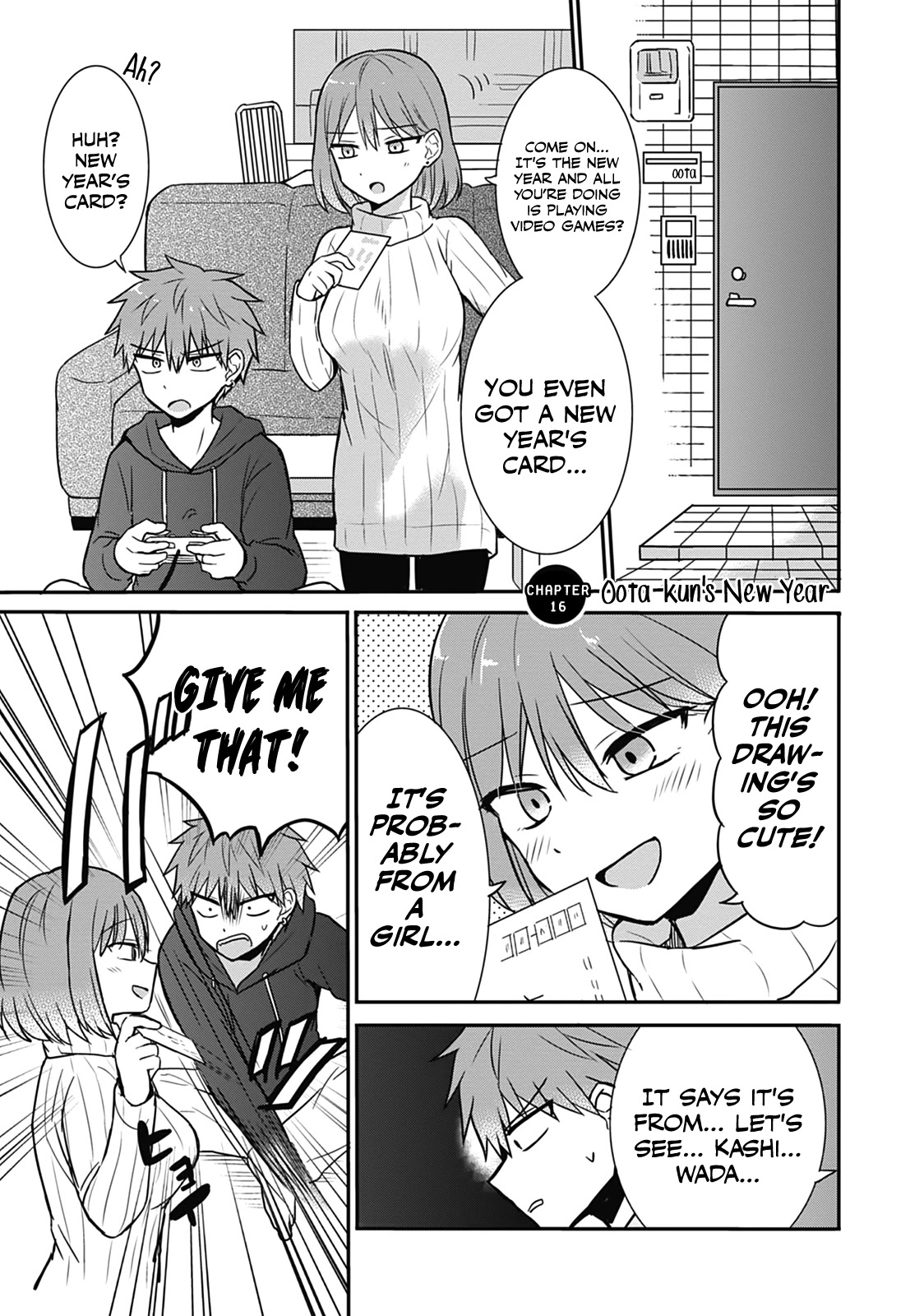 Expressionless Face Girl and Emotional Face Boy Chapter 16 page 1 - Chapter 16: Oota-kun's New Year