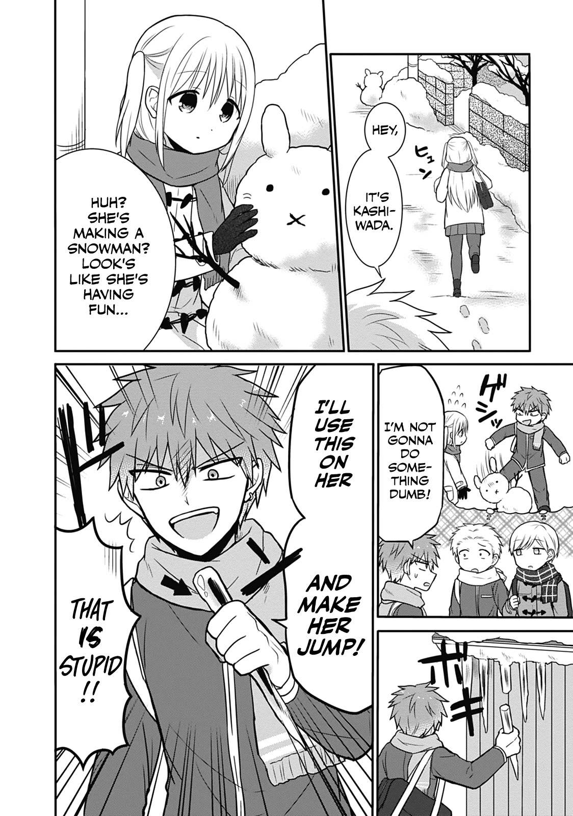 Expressionless Face Girl and Emotional Face Boy Chapter 17 page 2 - Chapter 17: Oota-kun and Kashiwada-san's Snowball Fight