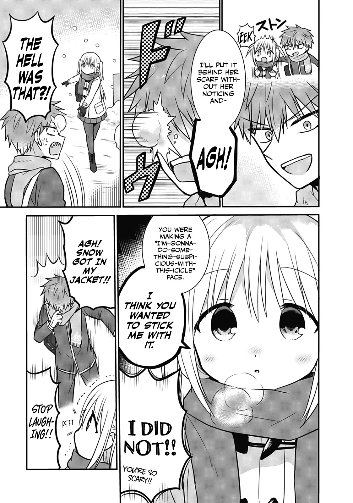 Expressionless Face Girl and Emotional Face Boy Chapter 17 page 3 - Chapter 17: Oota-kun and Kashiwada-san's Snowball Fight