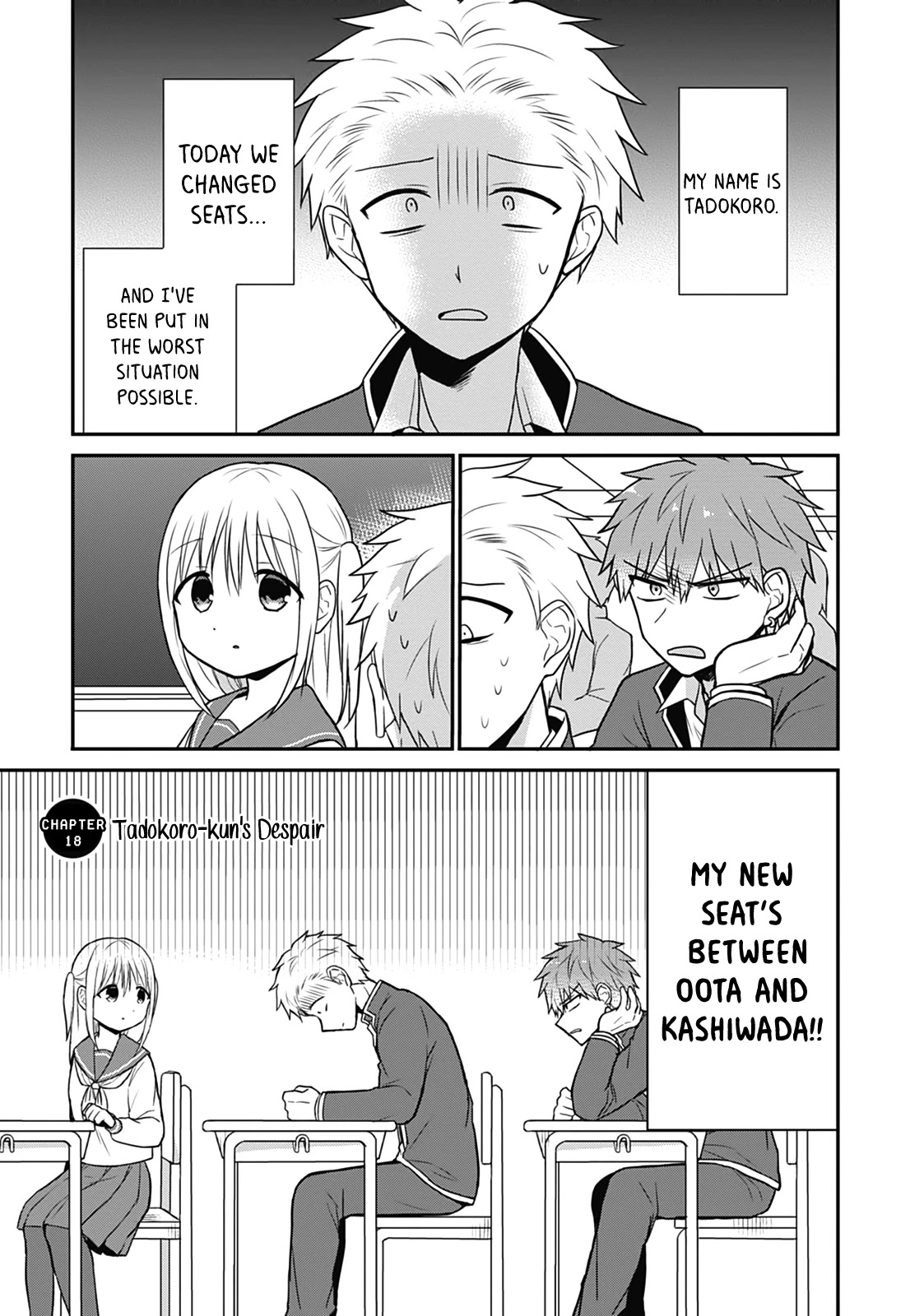Expressionless Face Girl and Emotional Face Boy Chapter 18 page 1 - Chapter 18: Tadokoro-kun's Despair