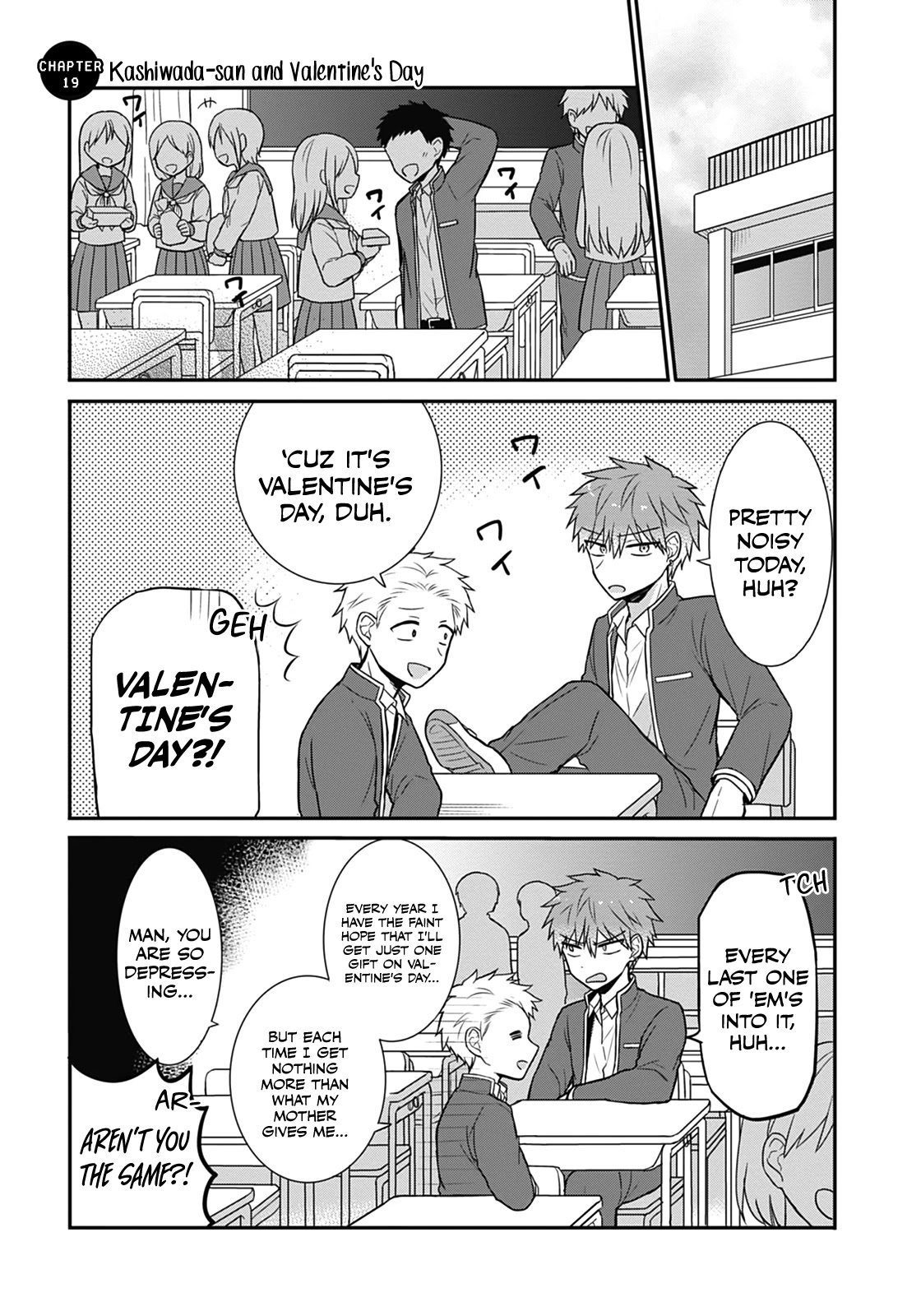 Expressionless Face Girl and Emotional Face Boy Chapter 19 page 1 - Chapter 19: Kashiwada-san and Valentine's Day