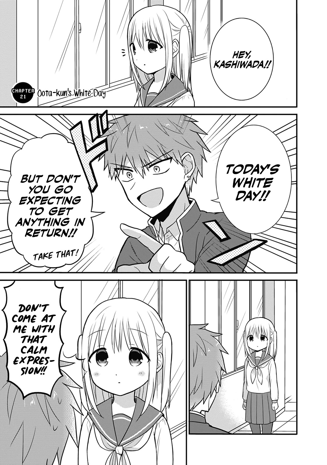 Expressionless Face Girl and Emotional Face Boy Chapter 21 page 1 - Chapter 21: Oota-kun's White Day