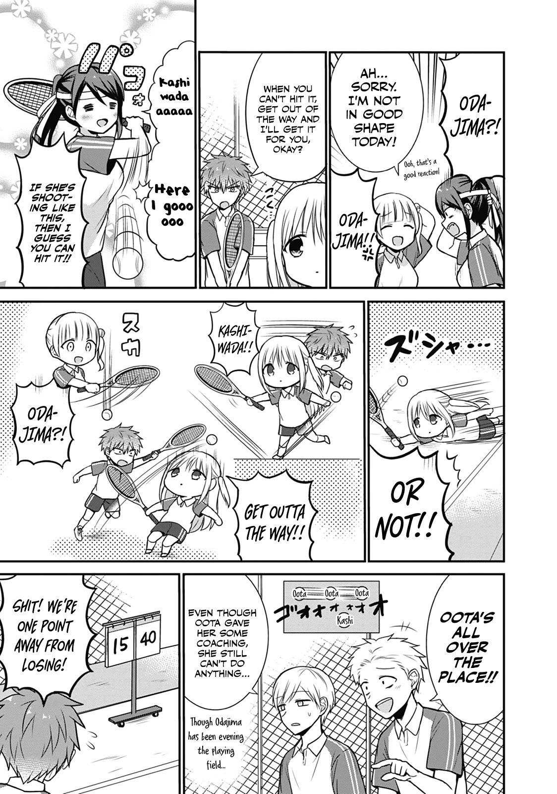 Expressionless Face Girl and Emotional Face Boy Chapter 24 page 9 - Chapter 24: Kashiwada-san and Oota-kun Play Tennis