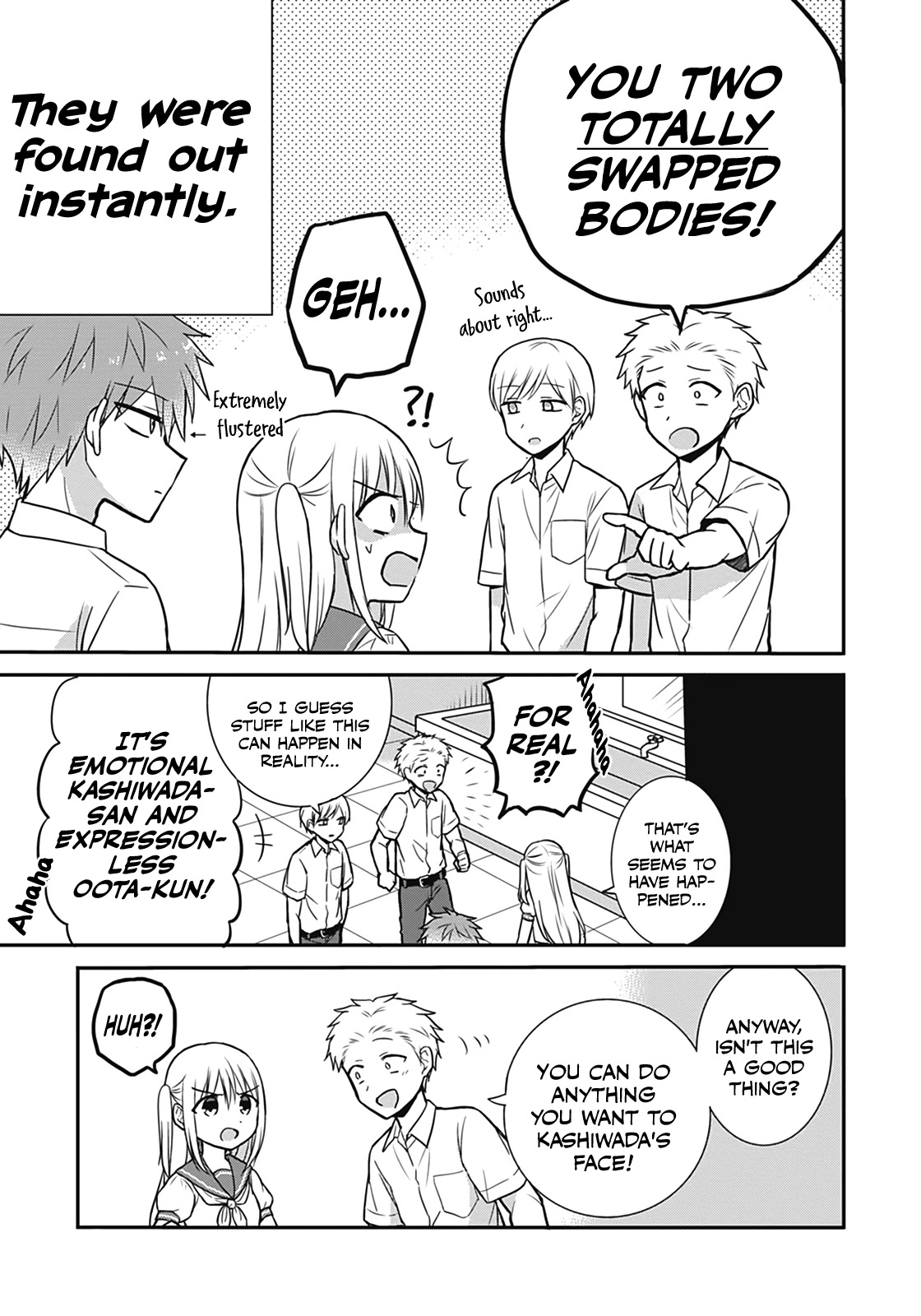 Expressionless Face Girl and Emotional Face Boy Chapter 25.5 page 5 - Chapter 25.5: Kashiwada-san and Oota-kun Swap Bodies