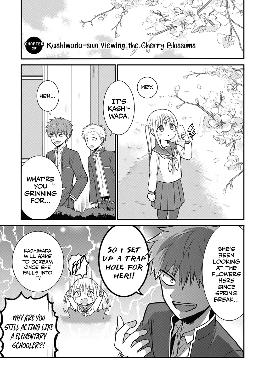 Expressionless Face Girl and Emotional Face Boy Chapter 25 page 1 - Chapter 25: Kashiwada-san Viewing the Cherry Blossoms