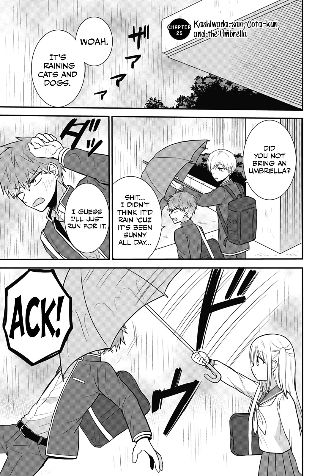 Expressionless Face Girl and Emotional Face Boy Chapter 26 page 4 - Chapter 26: Kashiwada-san, Oota-kun, and the Umbrella