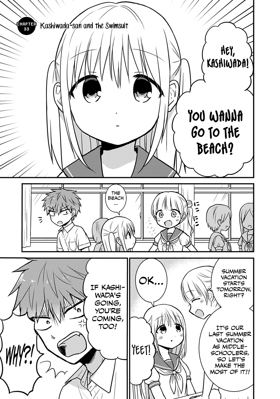 Expressionless Face Girl and Emotional Face Boy Chapter 33 page 2 - Chapter 33: Kashiwada-san and the Swimsuit