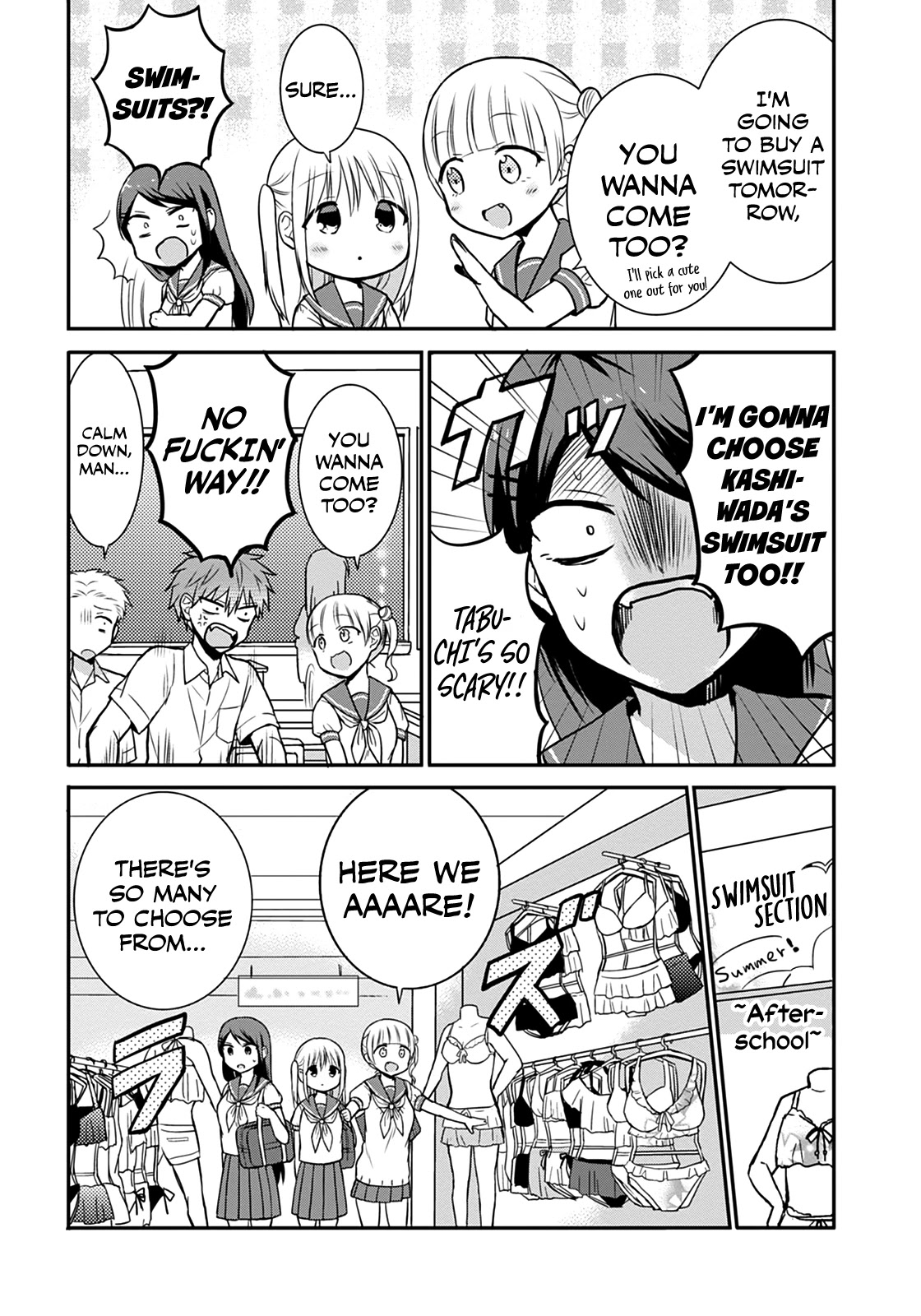 Expressionless Face Girl and Emotional Face Boy Chapter 33 page 4 - Chapter 33: Kashiwada-san and the Swimsuit