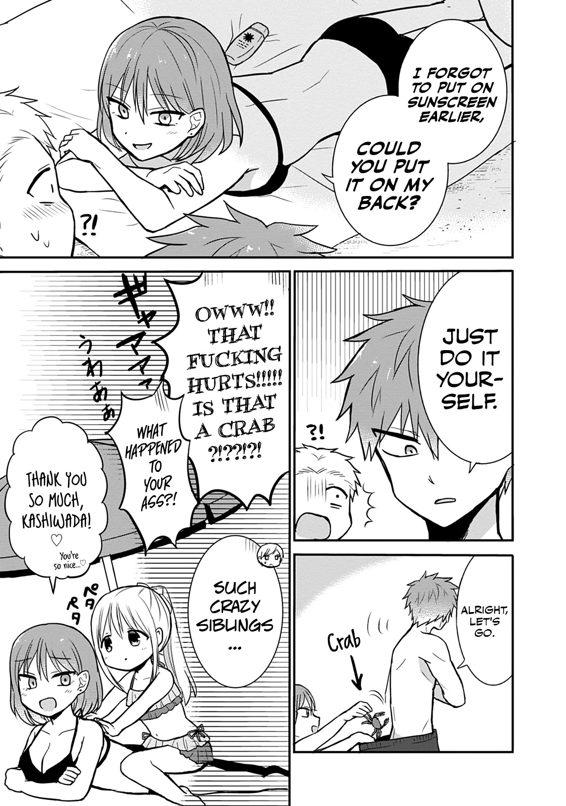 Expressionless Face Girl and Emotional Face Boy Chapter 34 page 4 - Chapter 34: Kashiwada-san, Oota-kun, and the Beach