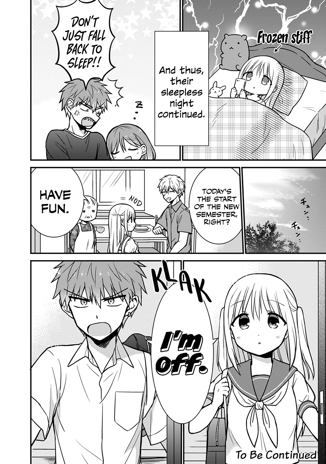 Expressionless Face Girl and Emotional Face Boy Chapter 37.5 page 8 - Chapter 37.5: Kashiwada-san and Oota-kun on the Night Before the New Semester