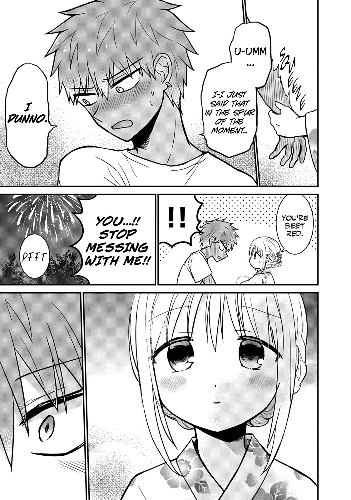 Expressionless Face Girl and Emotional Face Boy Chapter 37 page 11 - Chapter 37: Kashiwada-san, Oota-kun, and Fireworks