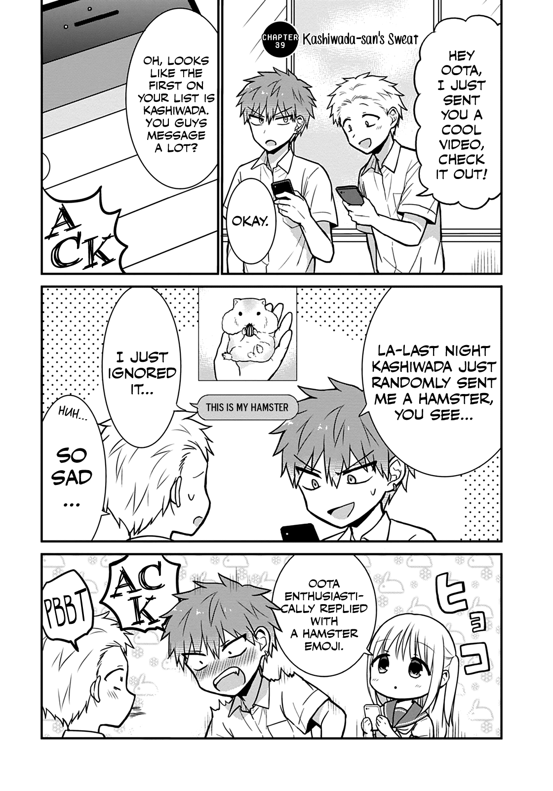 Expressionless Face Girl and Emotional Face Boy Chapter 39 page 2 - Chapter 39: Kashiwada-san's Sweat