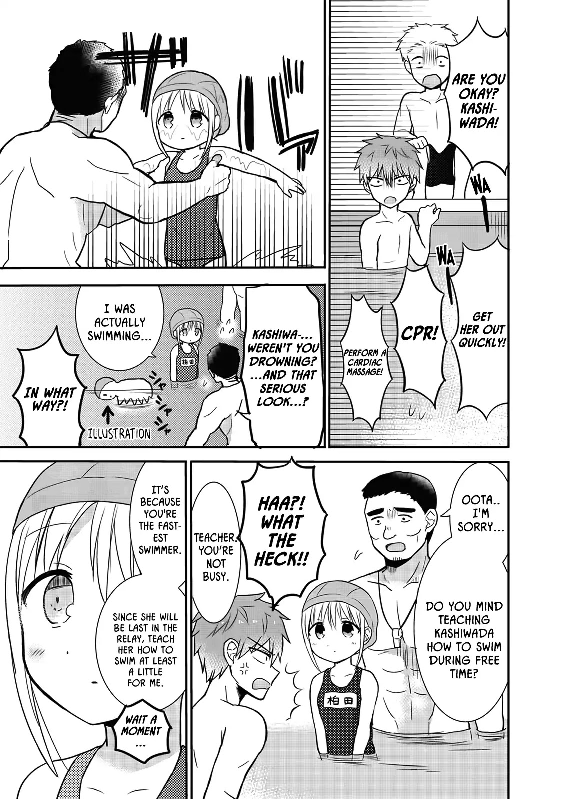 Expressionless Face Girl and Emotional Face Boy Chapter 4 page 3 - Chapter 4: Swimming with Kashiwada-san and Oota-kun