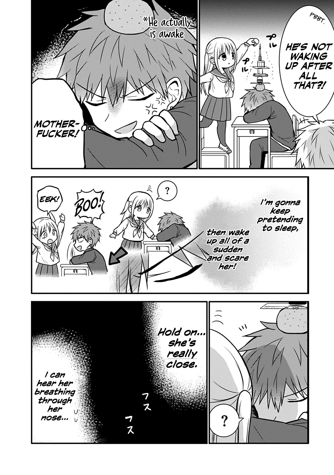 Expressionless Face Girl and Emotional Face Boy Chapter 60.5 page 2 - Chapter 60.5: Omake: Pretending to Sleep