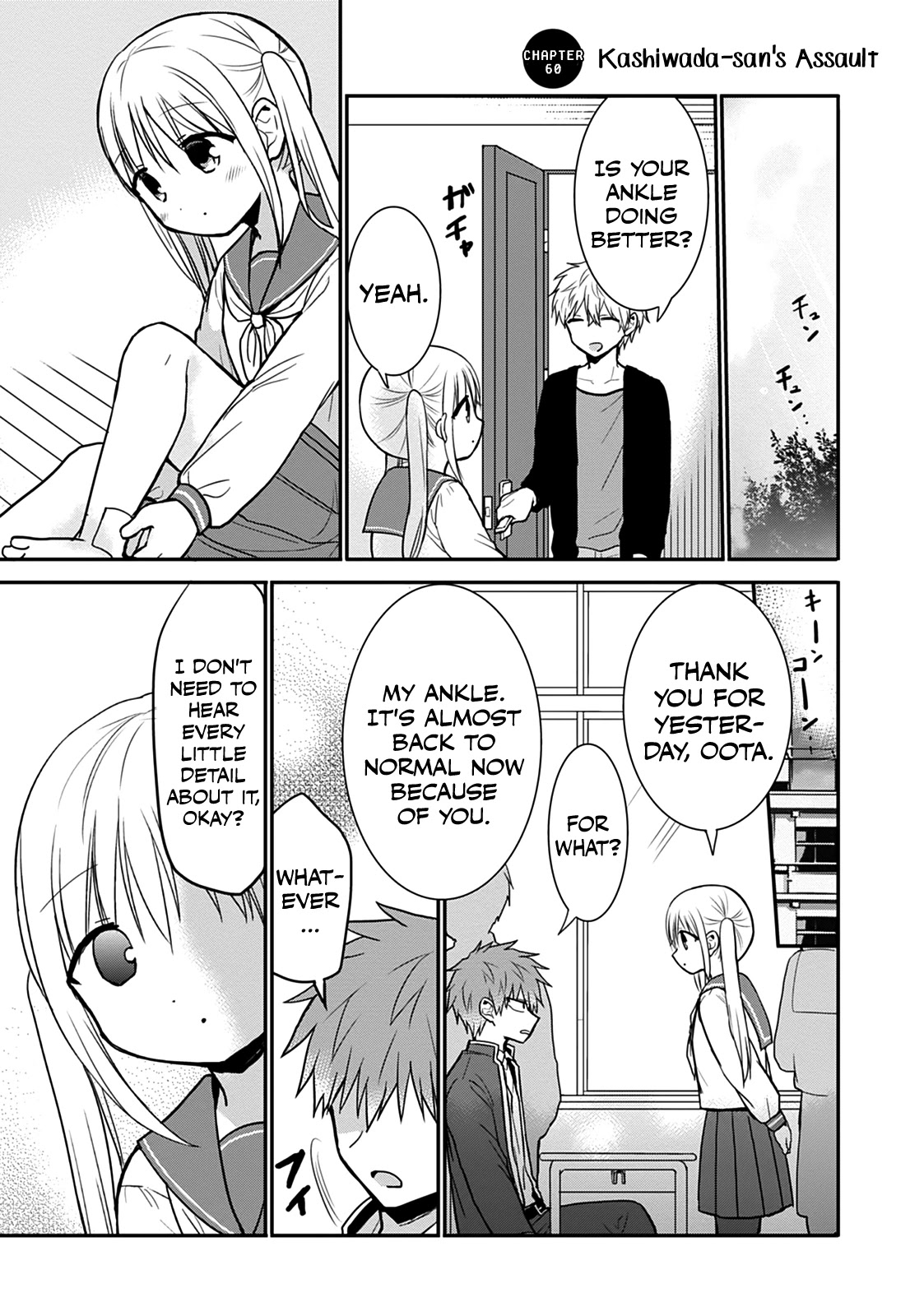 Expressionless Face Girl and Emotional Face Boy Chapter 60 page 1 - Chapter 60: Kashiwada-san's Assault
