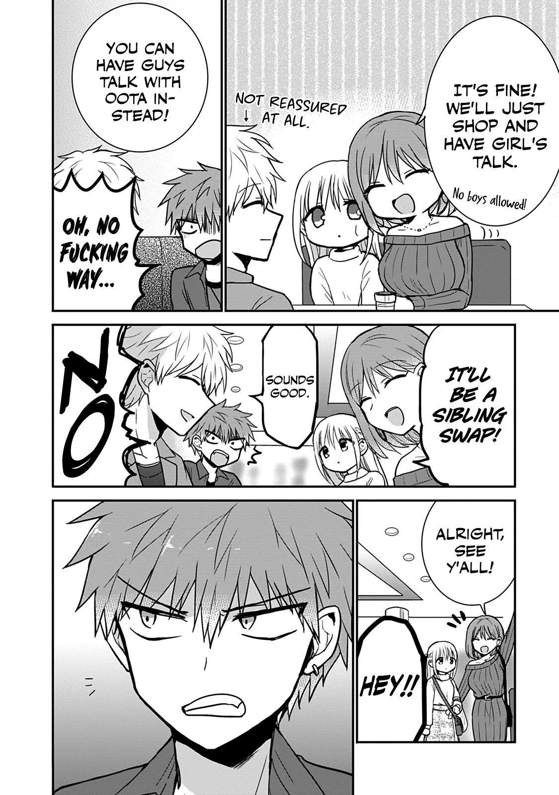 Expressionless Face Girl and Emotional Face Boy Chapter 63.5 page 2 - Chapter 63.5: Kashiwada-san and Oota-kun's Sister