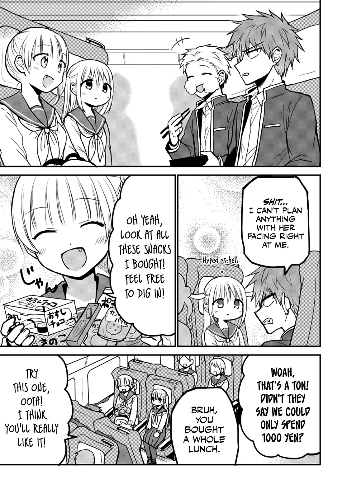 Expressionless Face Girl and Emotional Face Boy Chapter 65 page 5 - Chapter 65: Kashiwada-san and Oota-kun on the Bullet Train