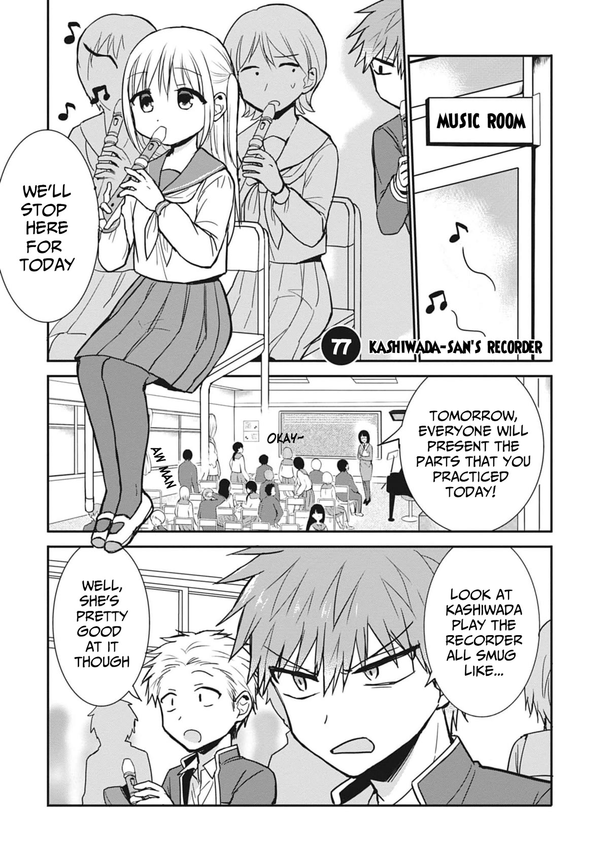 Expressionless Face Girl and Emotional Face Boy Chapter 77 page 1 - Chapter 77: Kashiwada-san's recorder