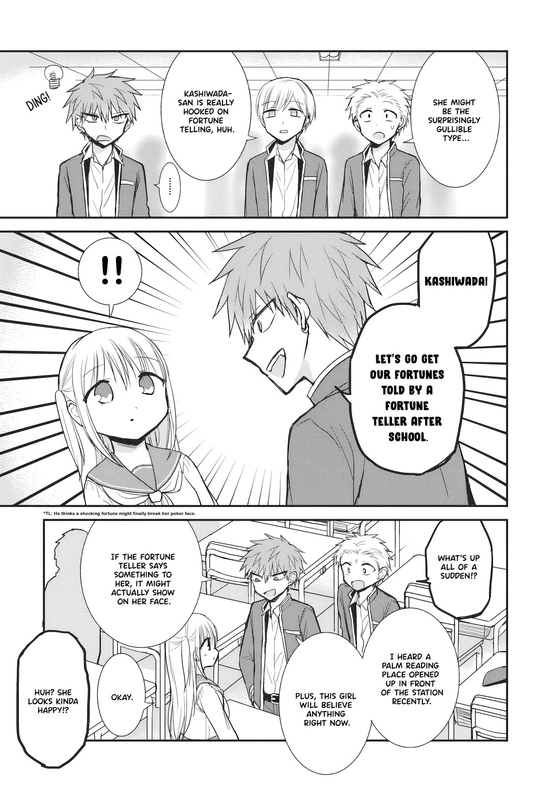 Expressionless Face Girl and Emotional Face Boy Chapter 90 page 4 - Chapter 90: Kashiwada and fortune telling