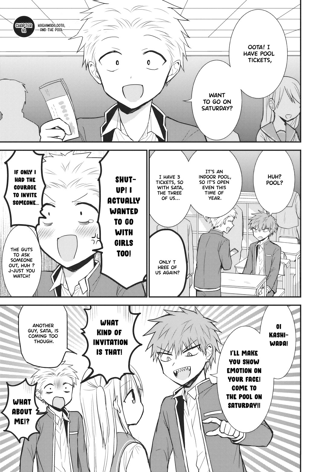 Expressionless Face Girl and Emotional Face Boy Chapter 91 page 2 - Chapter 91: Kashiwada, Oota and the pool