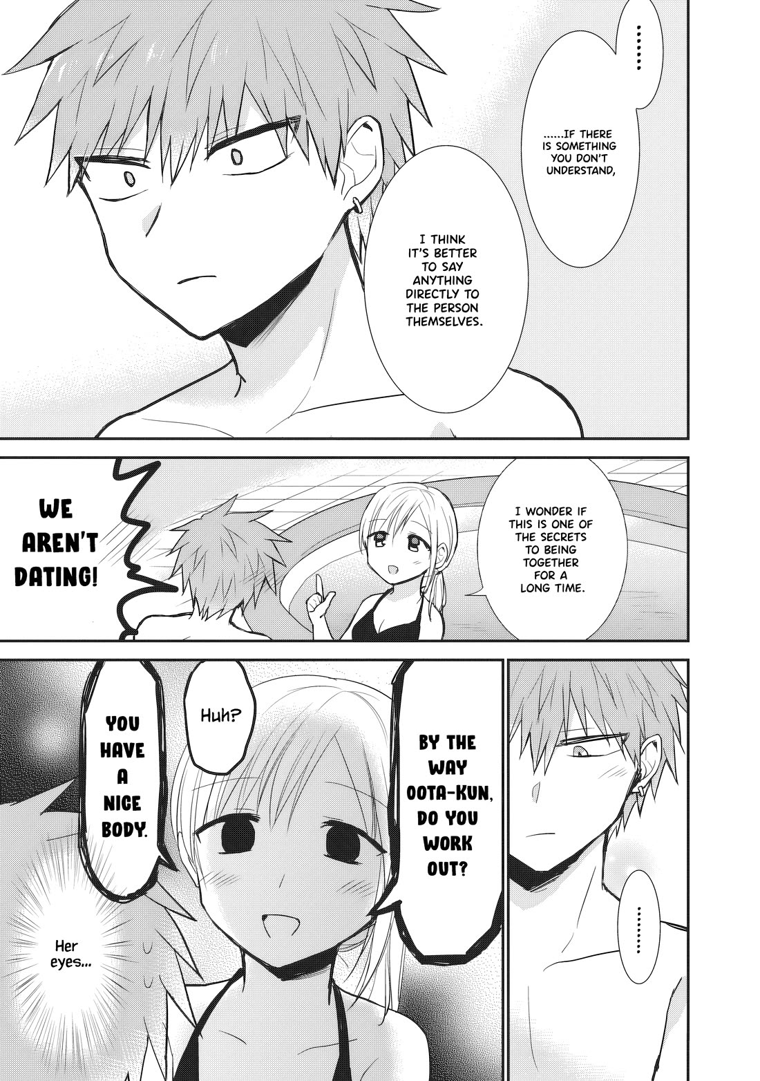 Expressionless Face Girl and Emotional Face Boy Chapter 92 page 4 - Chapter 92: Kashiwada, Oota and the pool 2