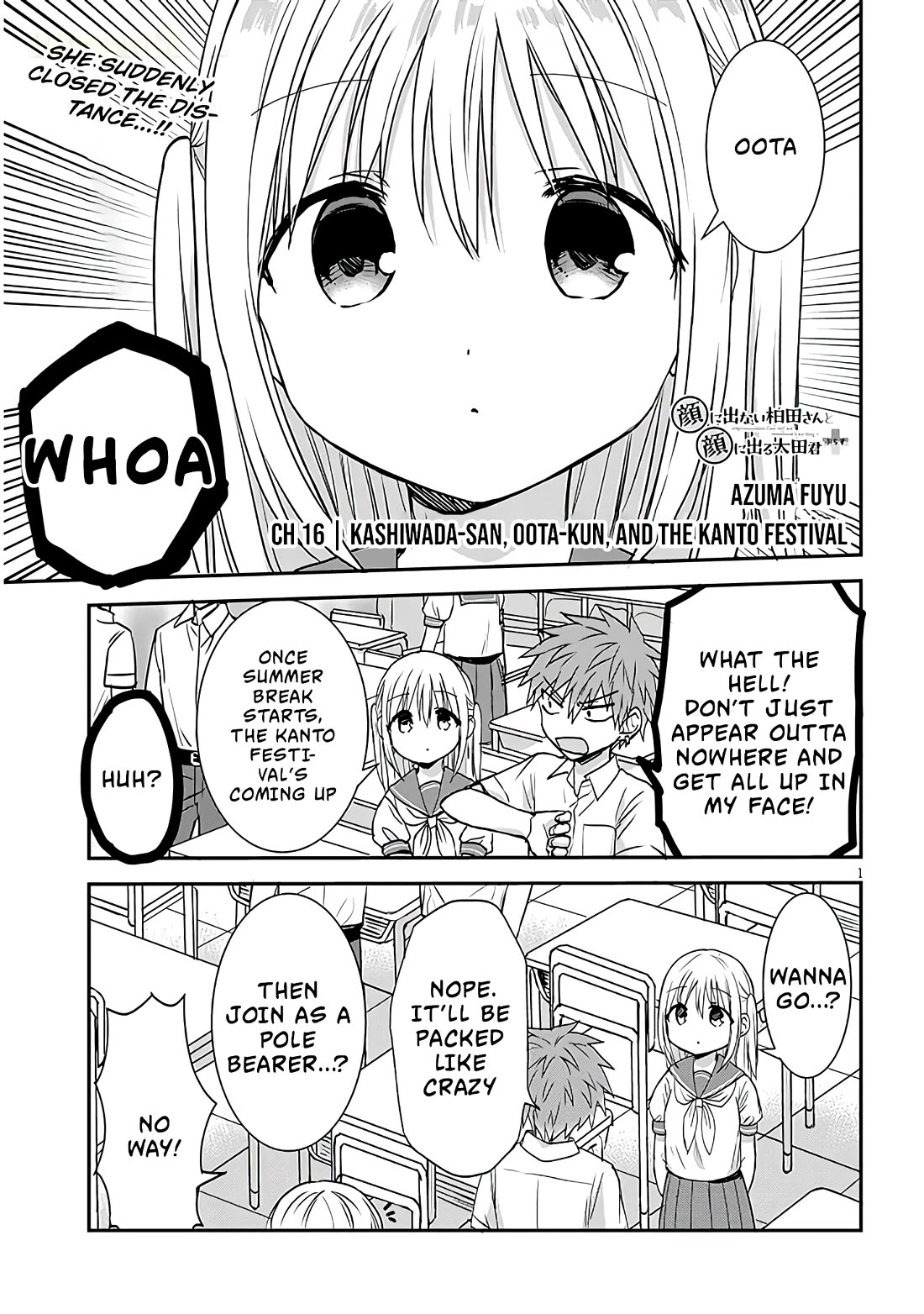 Expressionless Kashiwada-san and Emotional Oota-kun + Chapter 16 page 2 - Chapter 16: Kashiwada-san, Oota-kun, and The Kanto Festival