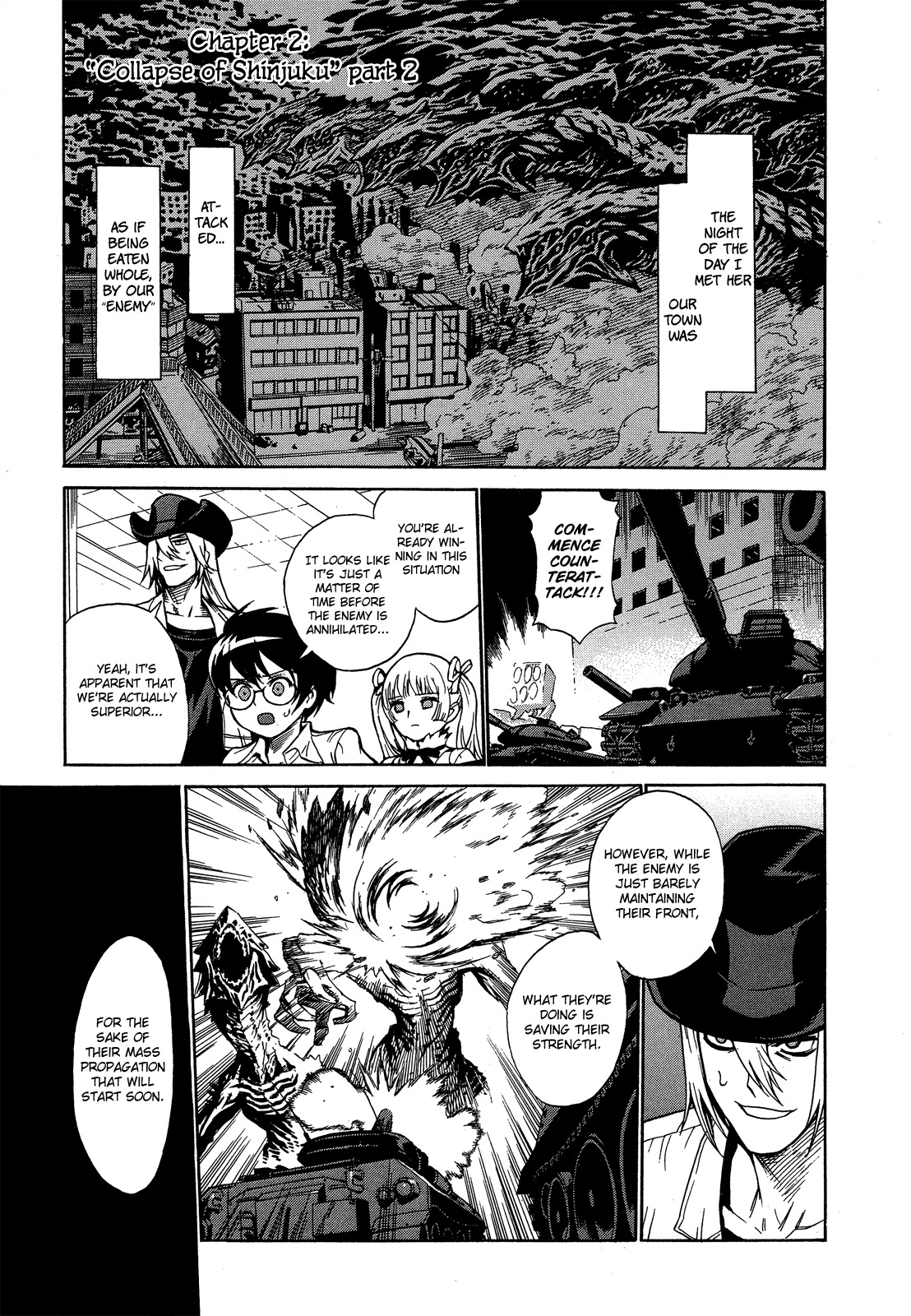 Extra Existence Chapter 2 page 2 - Chapter 2: Collapse of Shinjuku Part 2