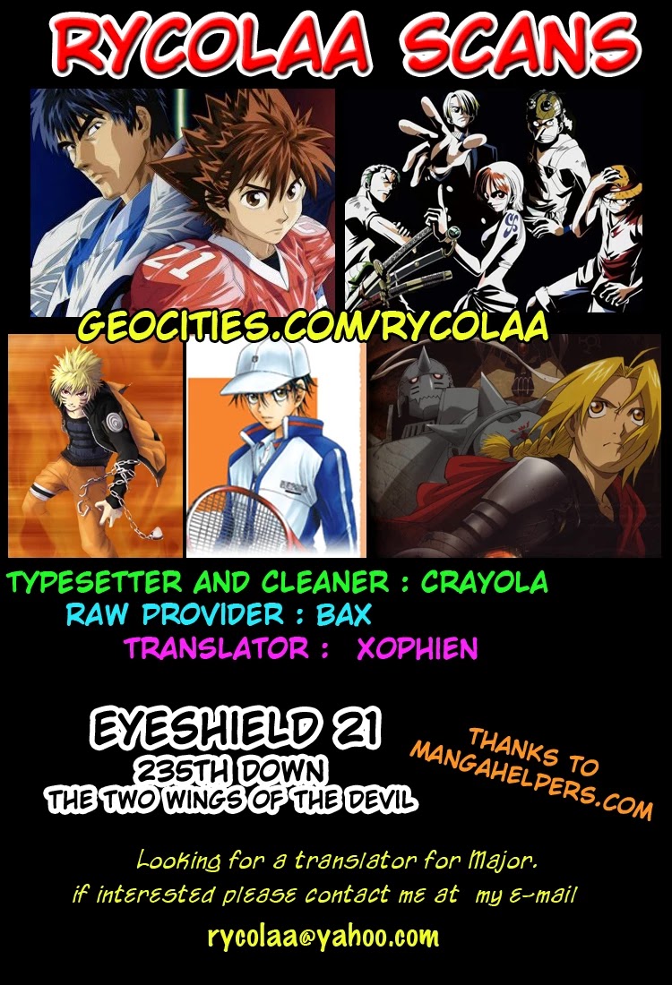 Eyeshield 21 Chapter 235 page 1 - Chapter 235: The Two Wings of the Devil