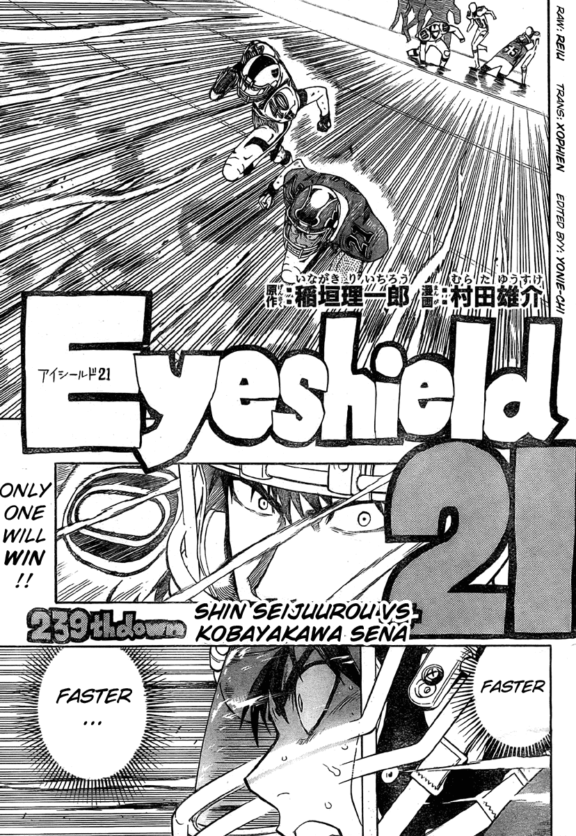 Eyeshield 21 Chapter 239 page 1 - Chapter 239: Shin Seijuurou Vs. Kobayakawa Sena