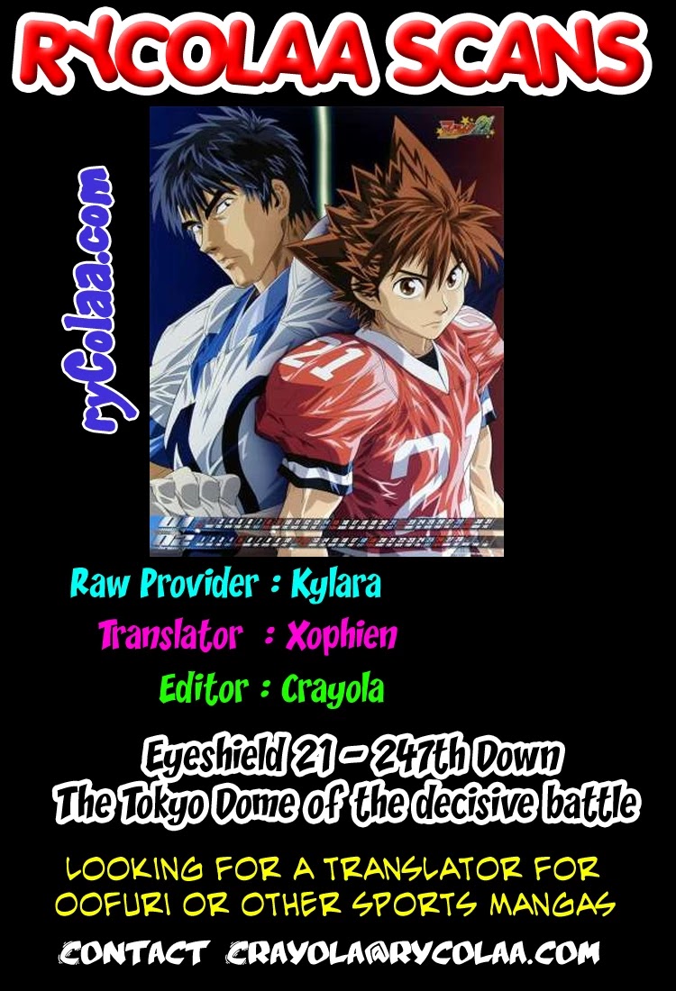 Eyeshield 21 Chapter 247 page 1 - Chapter 247: Tokyo Dome of the Decisive Battle