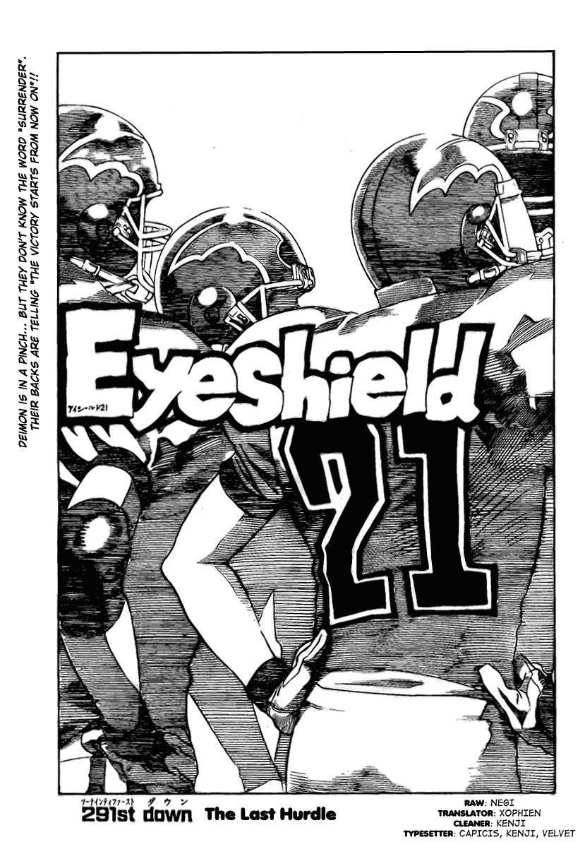 Eyeshield 21 Chapter 291 page 1 - Chapter 291: The Last Huddle