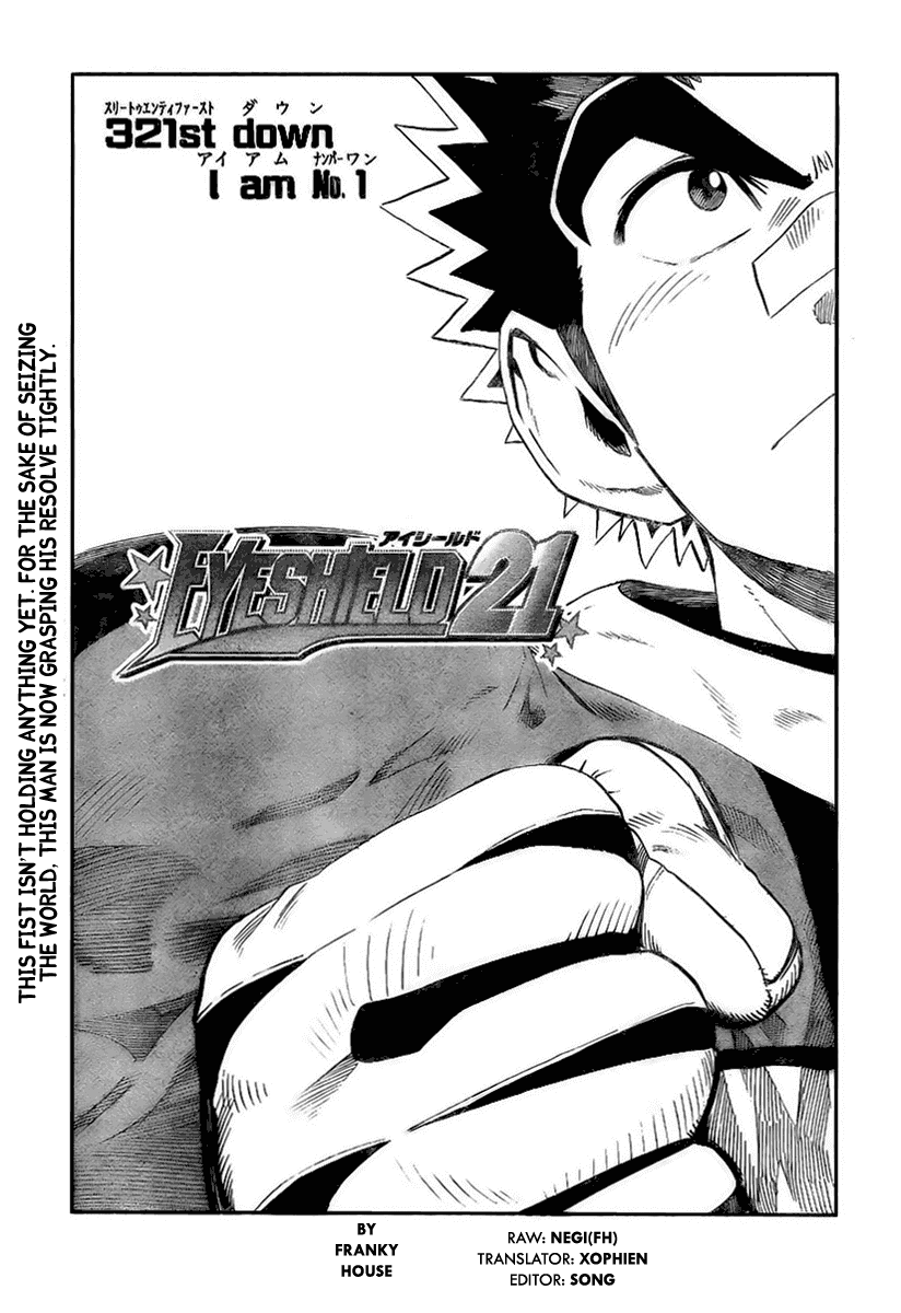 Eyeshield 21 Chapter 321 page 1 - Chapter 321: I am No. 1