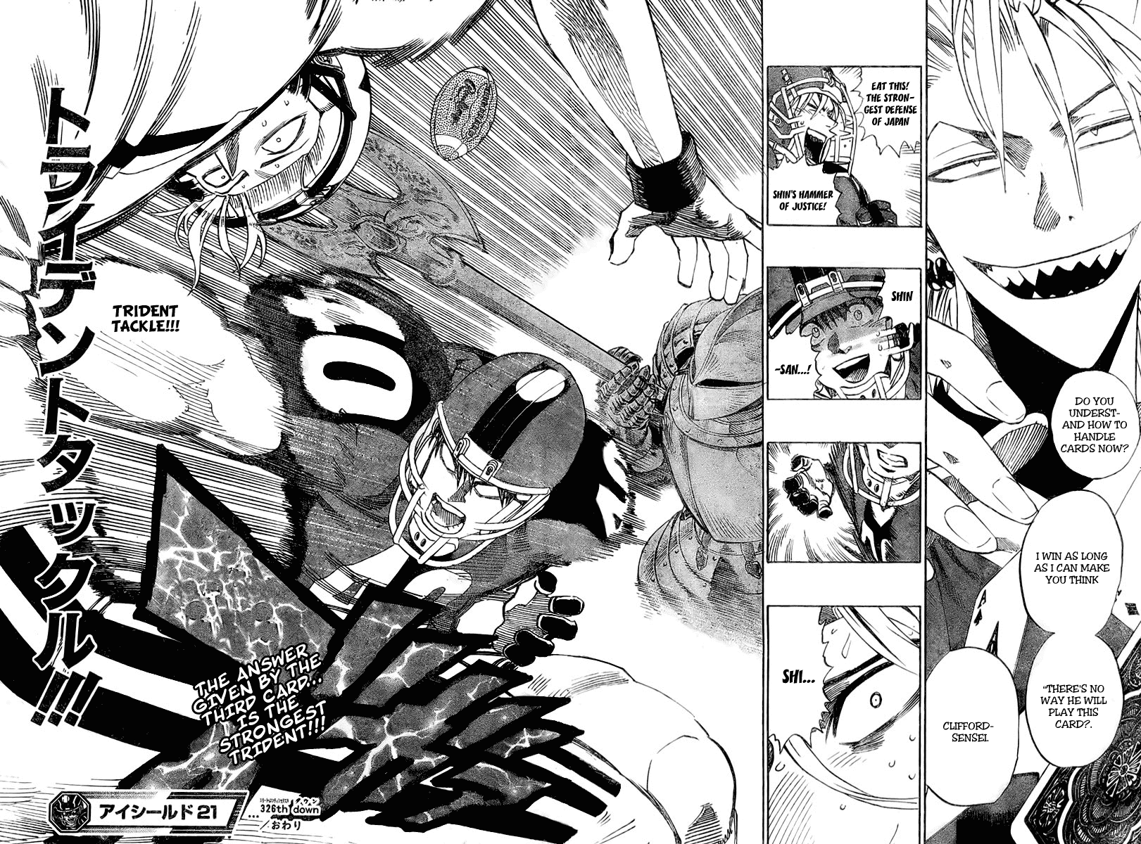 Eyeshield 21 Chapter 326 page 17 - Chapter 326: Lecture on How to Handle Cards by Hiruma Youichi and Cliffford D. Lewis