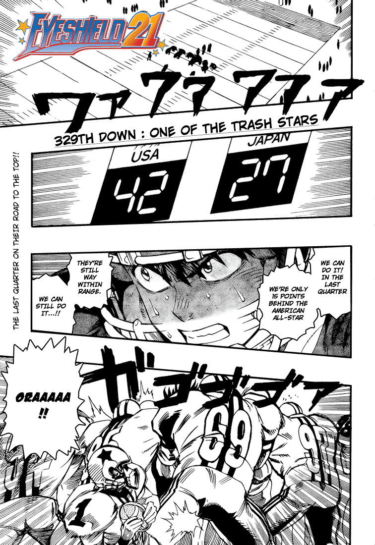 Eyeshield 21 Chapter 329 page 1 - Chapter 329: One of the Trash Stars