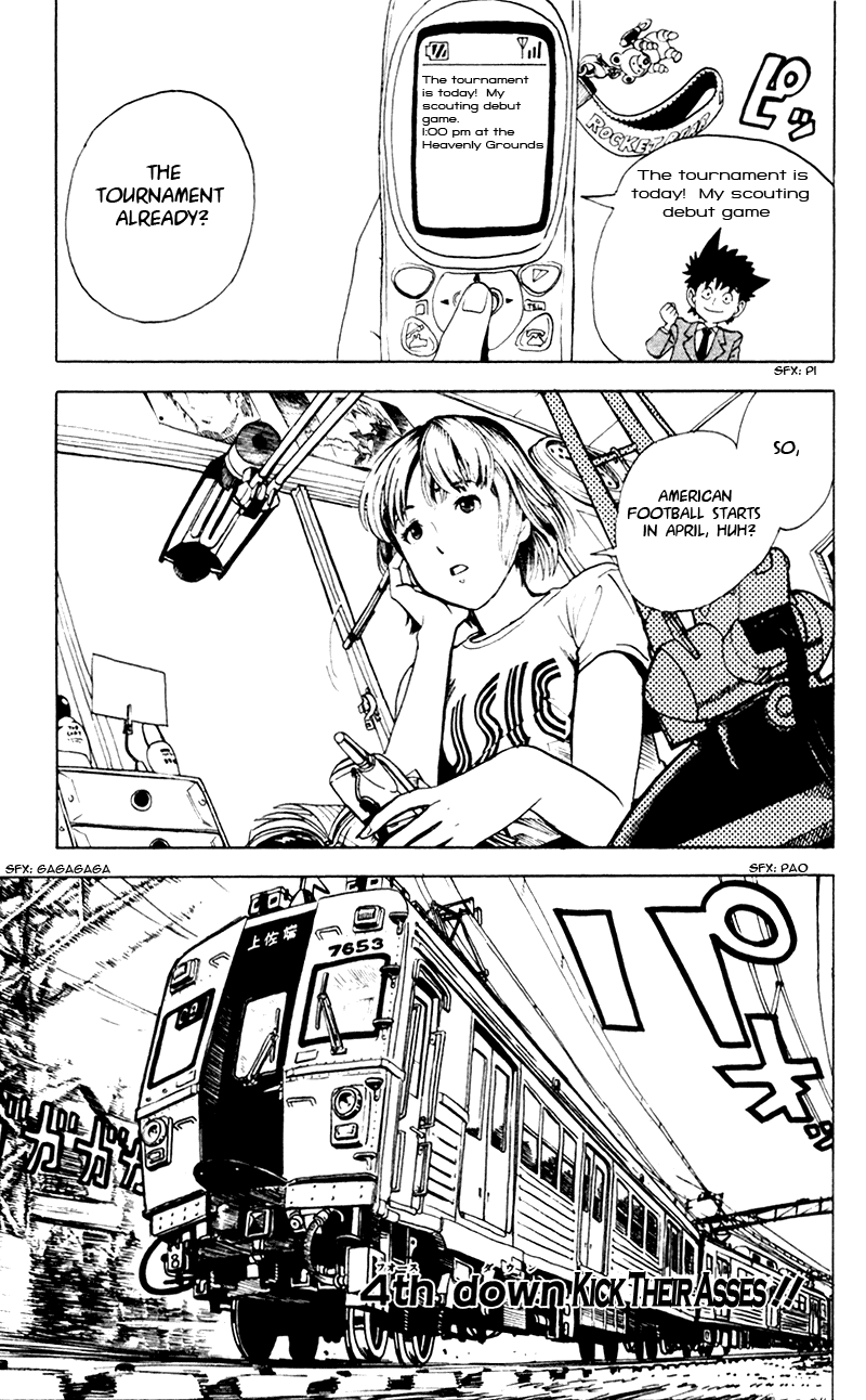 Eyeshield 21 Chapter 4 page 1 - Chapter 4: Gonna Kick Their Asses!!