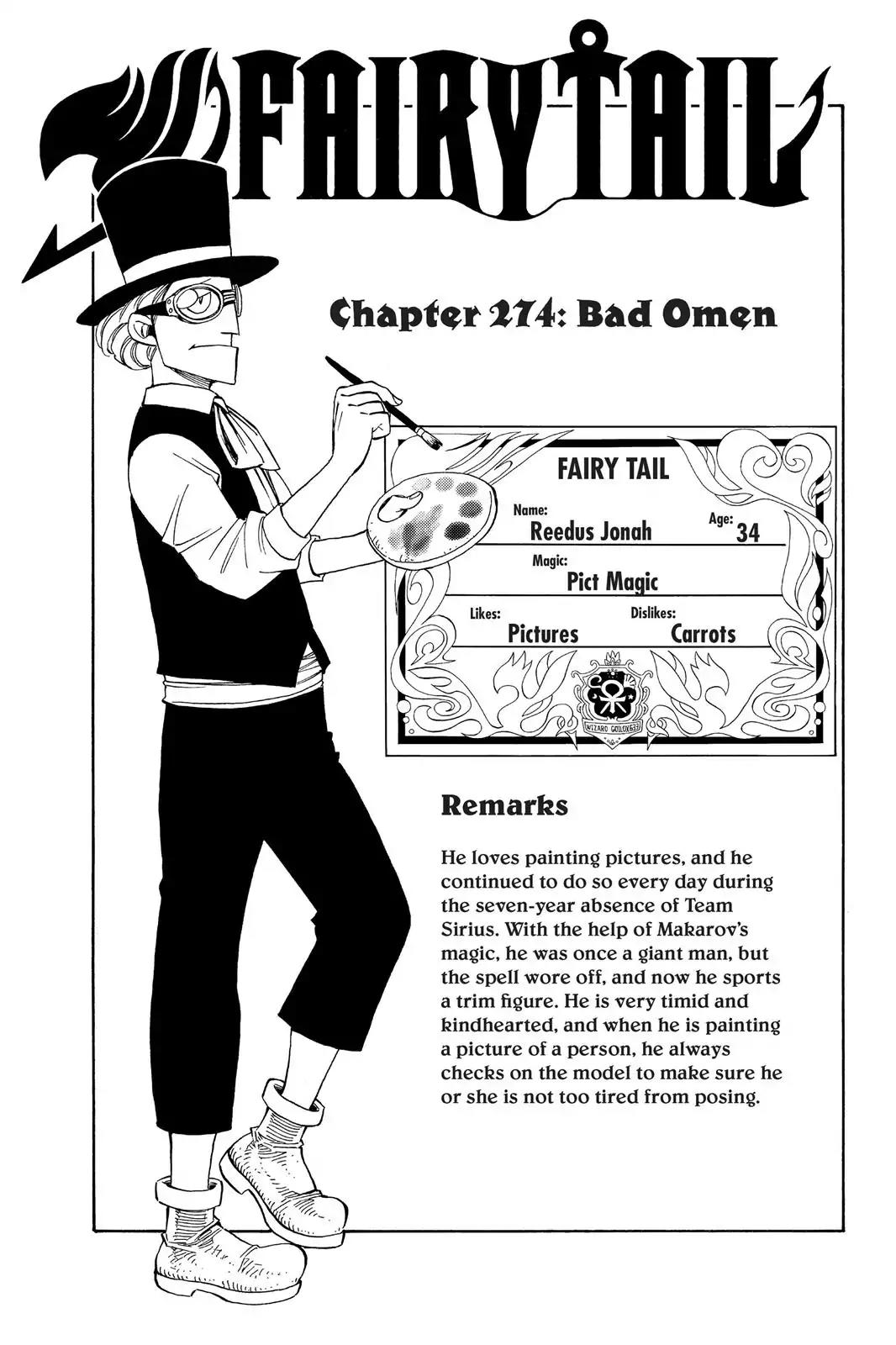 Fairy Tail Chapter 274 page 1 - Chapter 274: Bad Omen