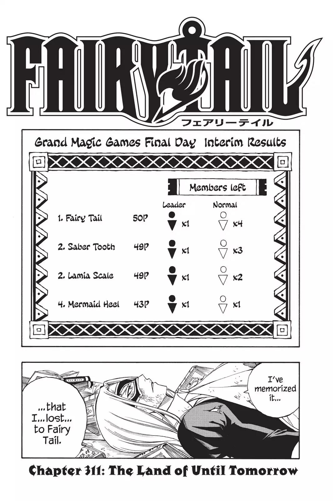 Fairy Tail Chapter 311 page 1 - Chapter 311: The Land of Until Tomorrow
