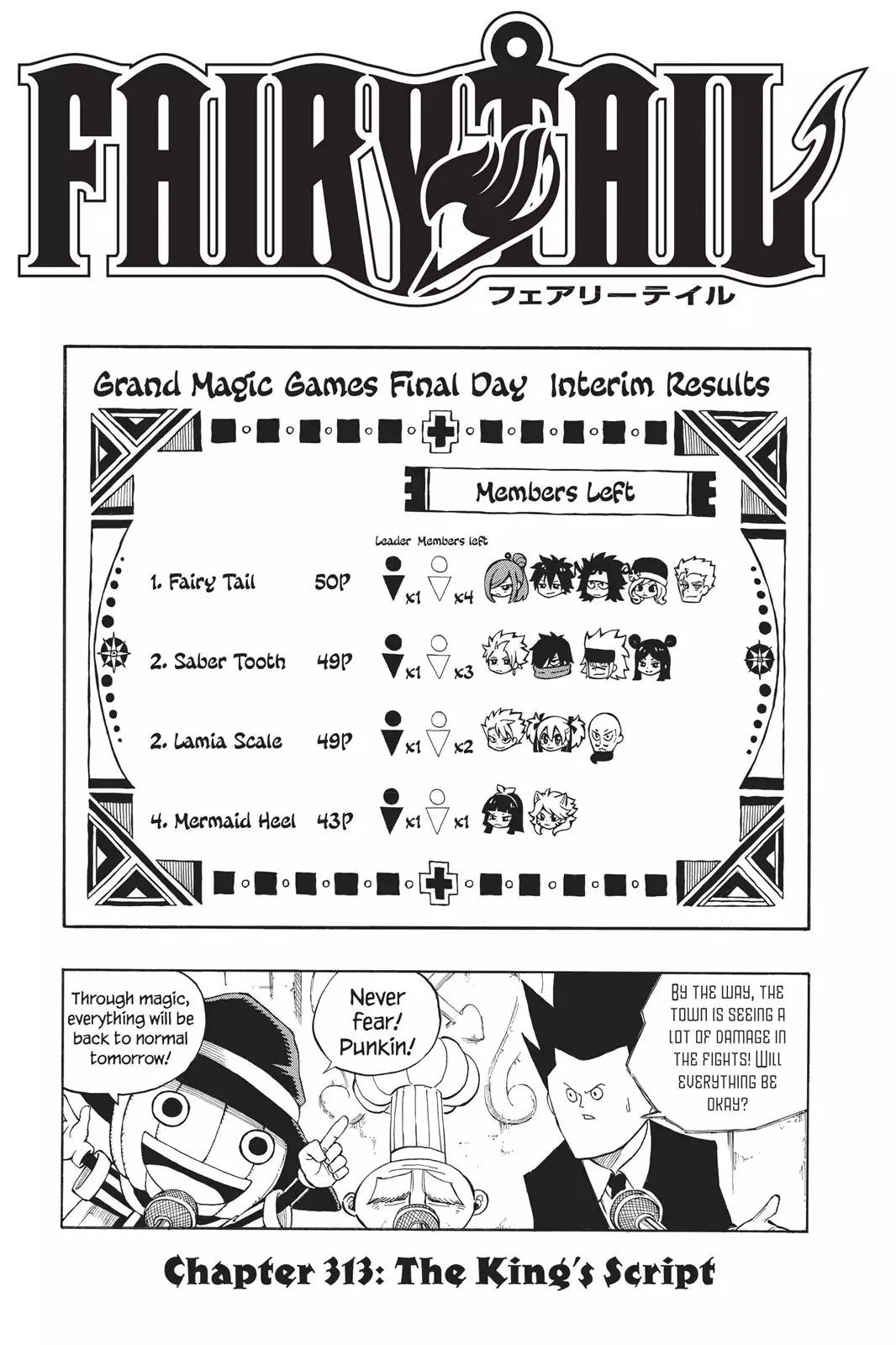 Fairy Tail Chapter 313 page 1 - Chapter 313: The King's Script