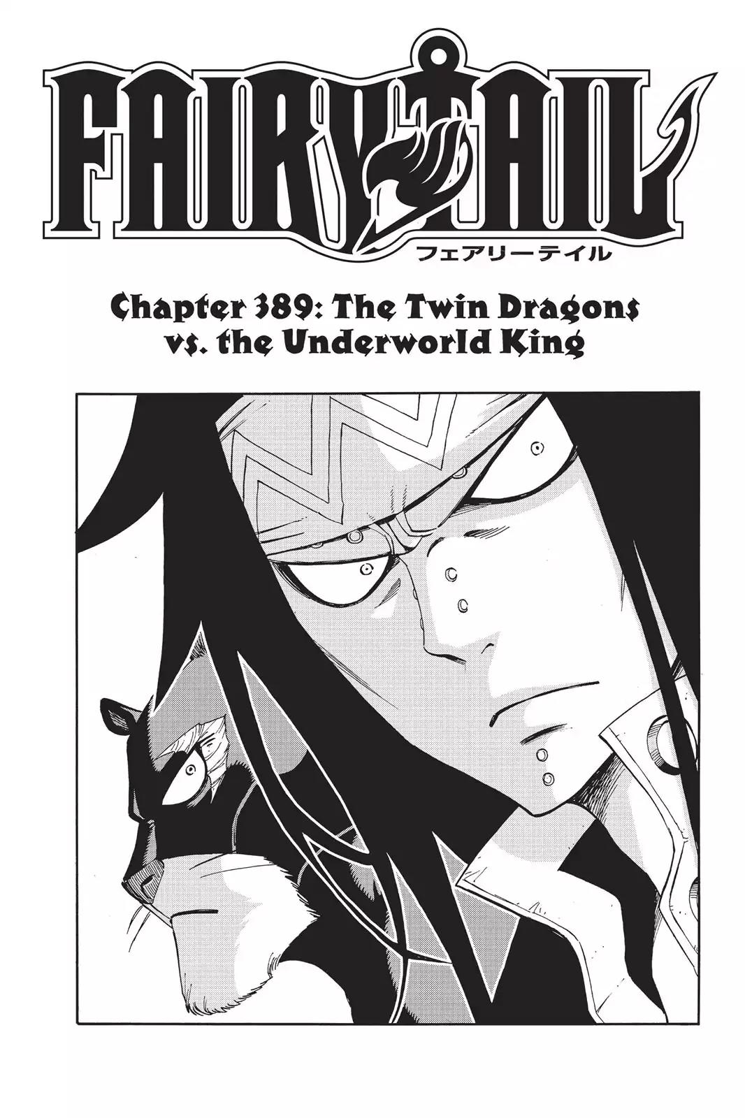 Fairy Tail Chapter 389 page 1 - Chapter 389: The Twin Dragons Vs. The Underworld King