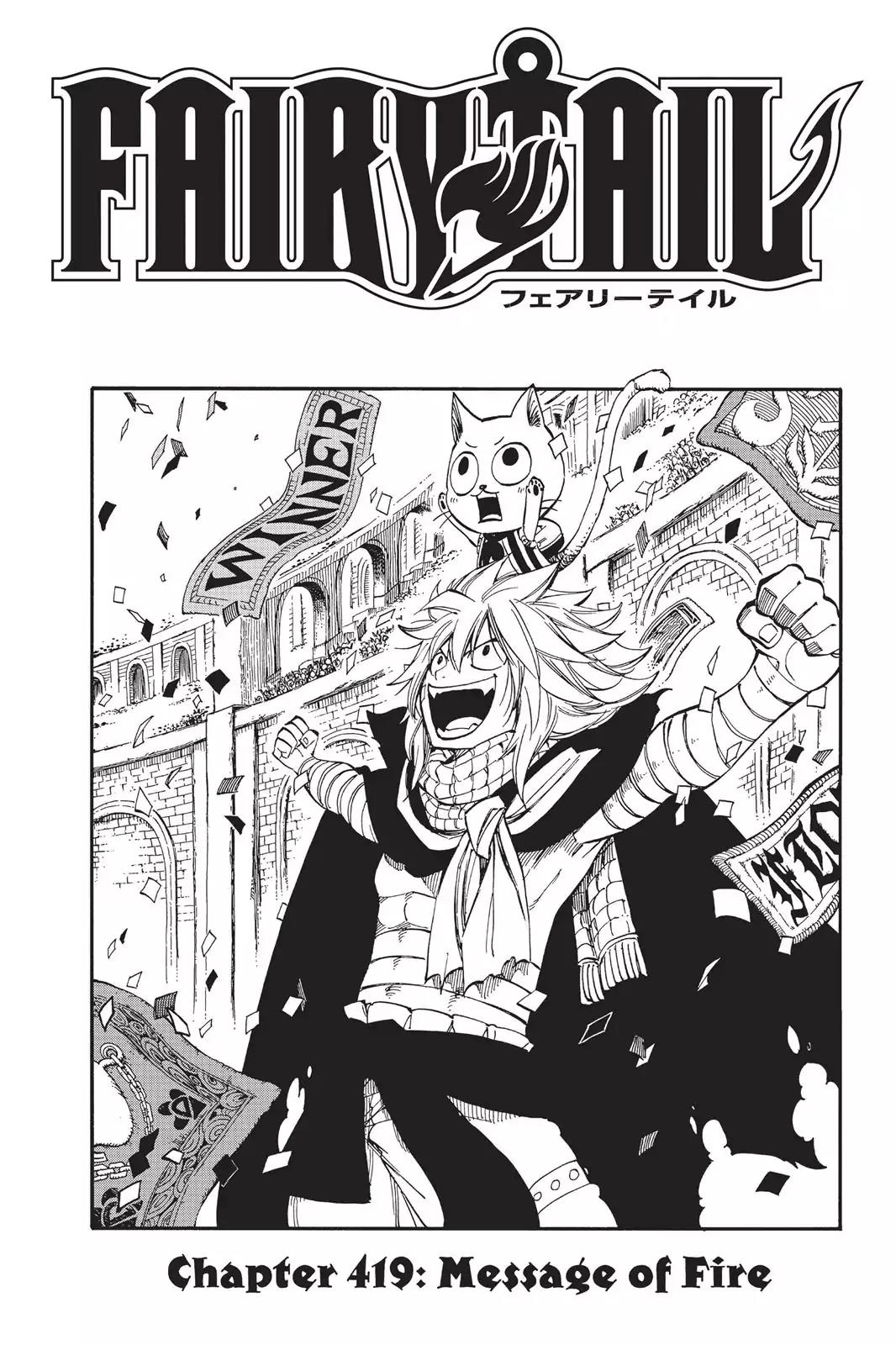 Fairy Tail Chapter 419 page 1 - Chapter 419: Message Of Fire