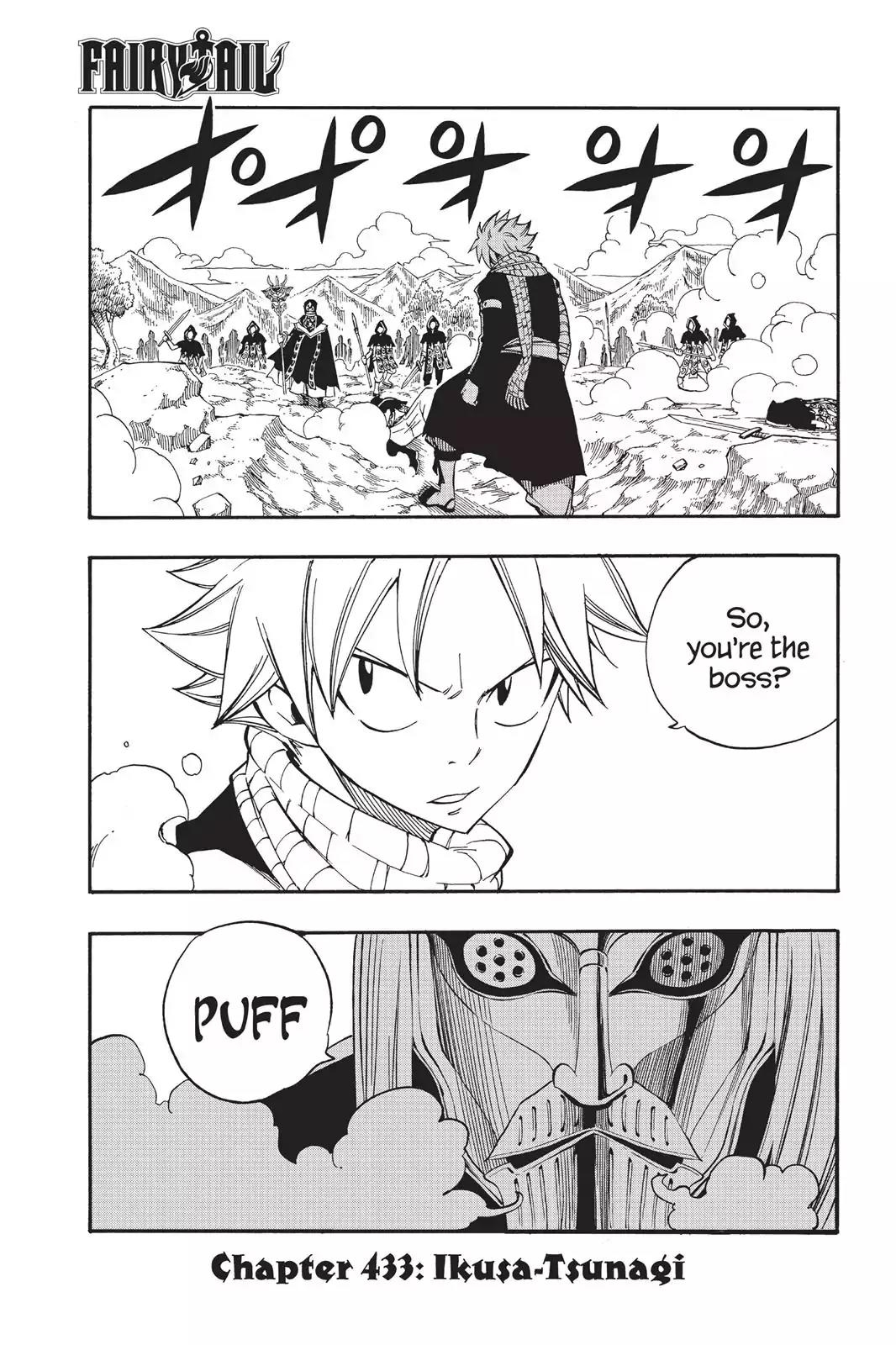 Fairy Tail Chapter 433 page 1 - Chapter 433: Ikusa-Tsunagi