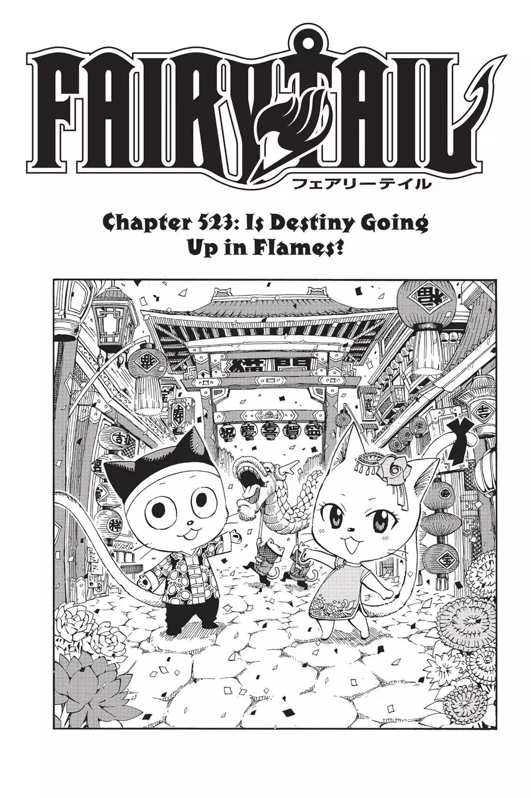 Fairy Tail Chapter 523 page 1 - Chapter 523: Is Destiny Going Up In Flames?