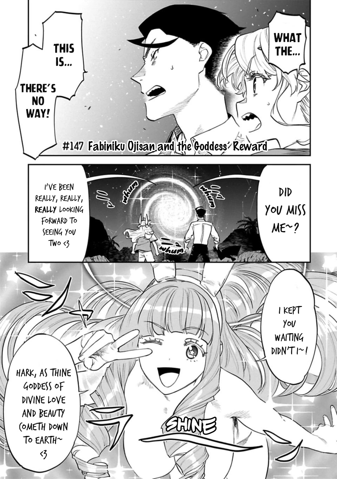 Fantasy Bishoujo Juniku Ojisan to Chapter 147 page 1 - Chapter 147: Fabiniku Ojisan And The Goddess' Reward