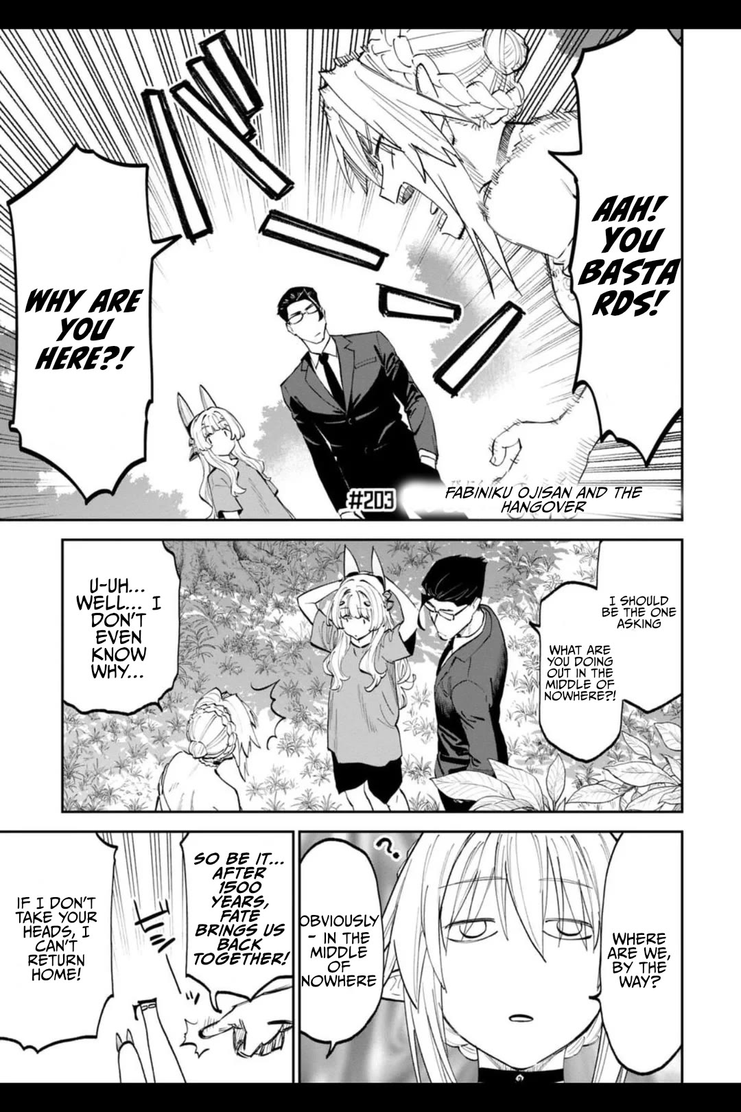 Fantasy Bishoujo Juniku Ojisan to Chapter 203 page 1 - Chapter 203: Fabiniku Ojisan And The Hangover