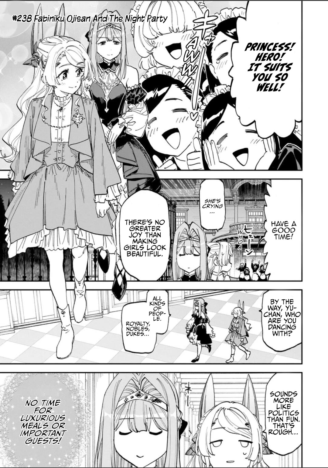 Fantasy Bishoujo Juniku Ojisan to Chapter 238 page 1 - Chapter 238: Fabiniku Ojisan And The Night Party