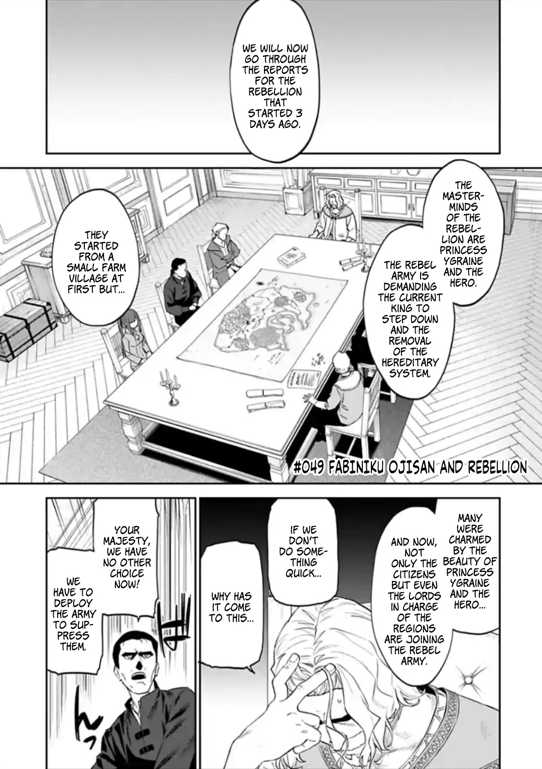 Fantasy Bishoujo Juniku Ojisan to Chapter 49 page 1 - Chapter 49: Fabiniku Ojisan and Rebellion