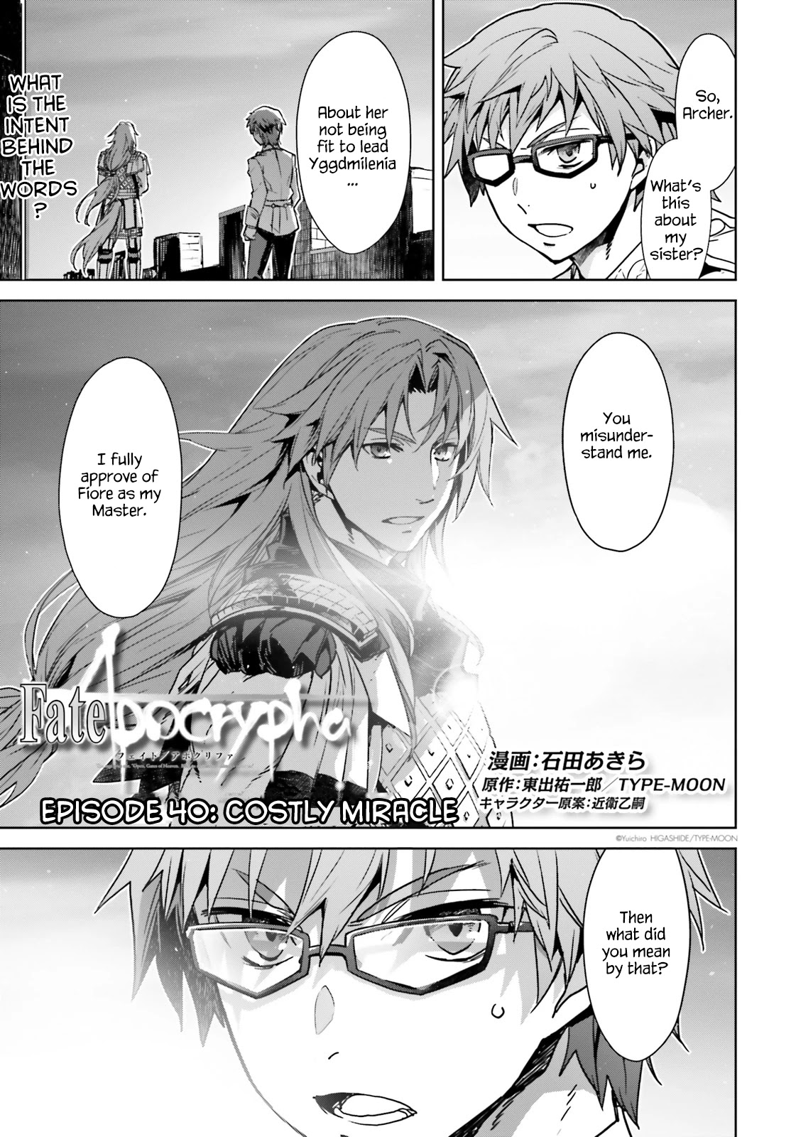 Fate/Apocrypha Chapter 40 page 1 - Chapter 40: Episode: 40 Costly Miracle