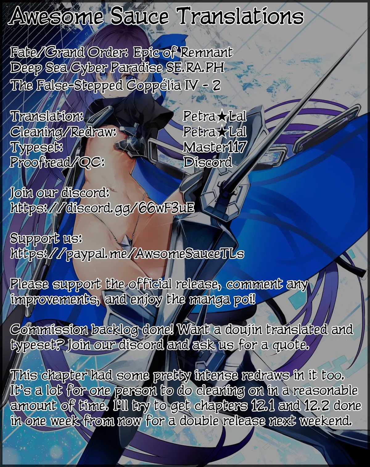 Fate/Grand Order: Epic of Remnant - Deep Sea Cyber-Paradise SE.RA.PH Chapter 11.2 page 1 - Chapter 11.2: The False-Stepped Coppélia IV - 2