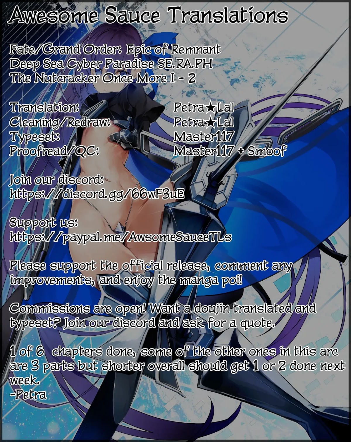 Fate/Grand Order: Epic of Remnant - Deep Sea Cyber-Paradise SE.RA.PH Chapter 14.2 page 1 - Chapter 14.2: The Nutcracker Once More I - 2