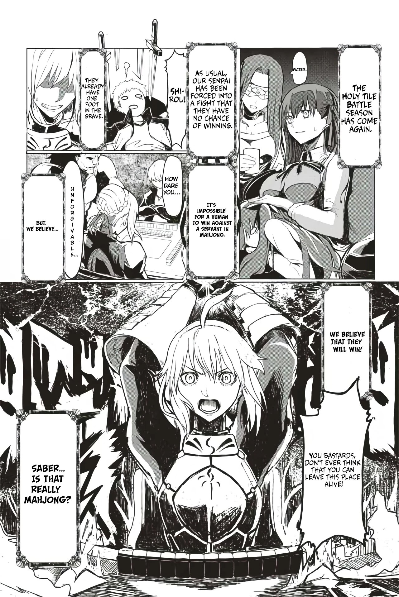 Fate/Mahjong Night - Seihai Sensou Chapter 2 page 1 - Chapter 2: Turn 2